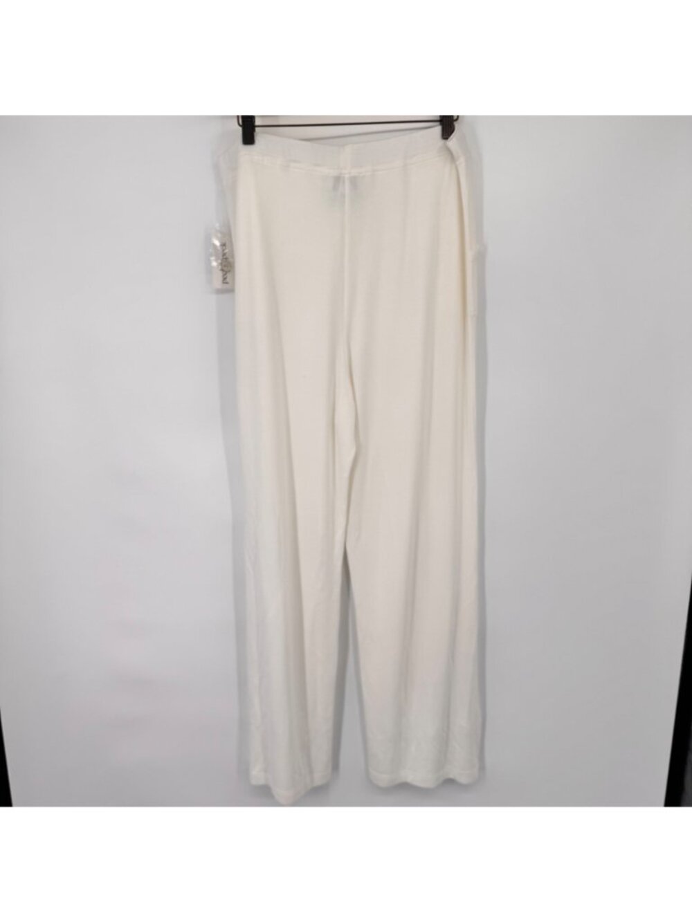 Peck & Peck Womens White Wide-Leg Pants  Button Detail size large pockets New - Picture 8 of 9